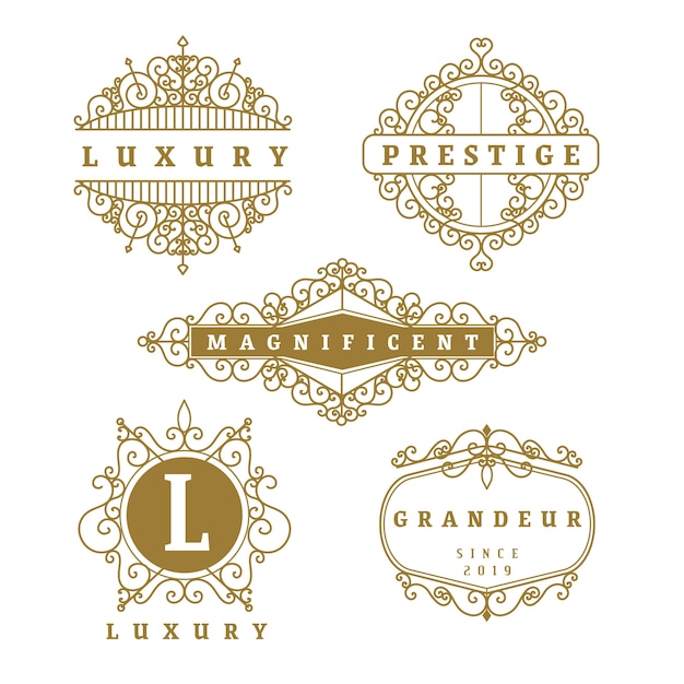 Luxe retro logo set