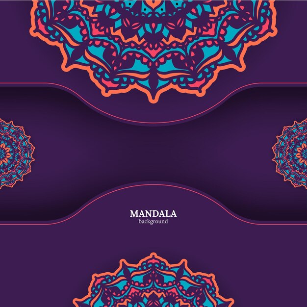 Luxe sier kleurrijke mandala achtergrond