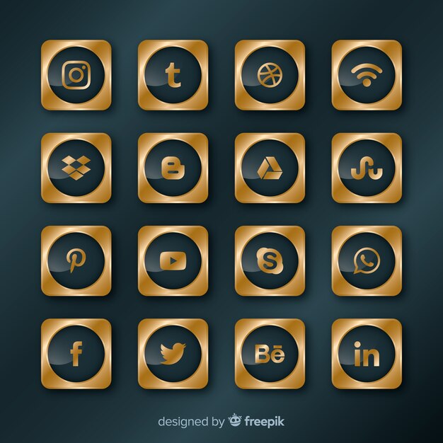 Luxe social media logo-collectie