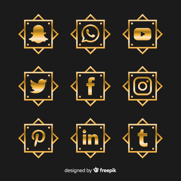 Gratis vector luxe social media logo-collectie