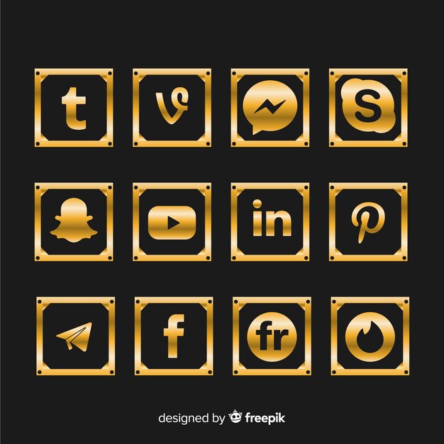 Luxe social media logo-collectie