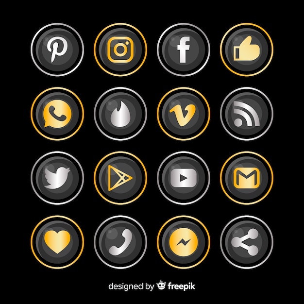 Gratis vector luxe sociale media logo set