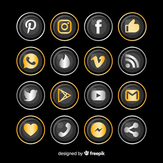 Luxe sociale media logo set