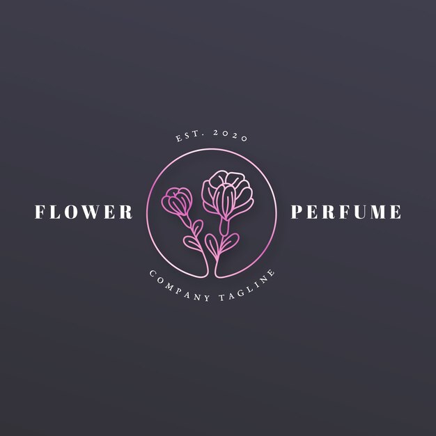 Luxe stijl bloemen parfum logo