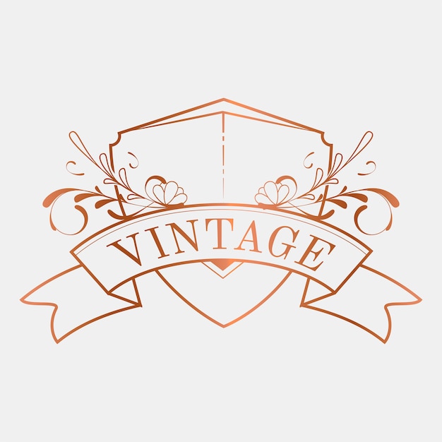 Luxe vintage art nouveau badge vector