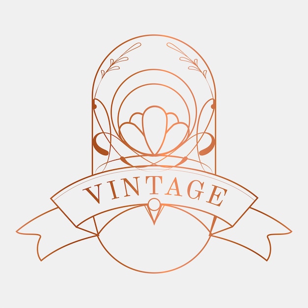 Luxe vintage art nouveau badge vector