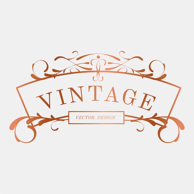 Gratis vector luxe vintage art nouveau badge vector