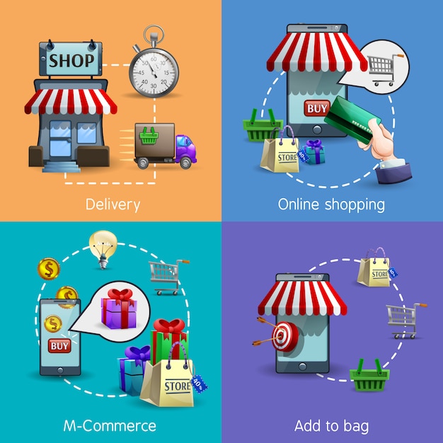 M-commerce pictogrammen instellen