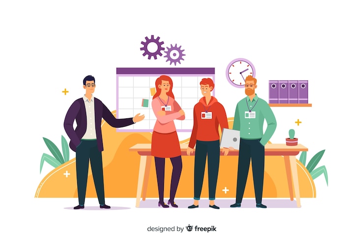 Gratis Vector maak kennis met ons teamconcept voor bestemmingspagina