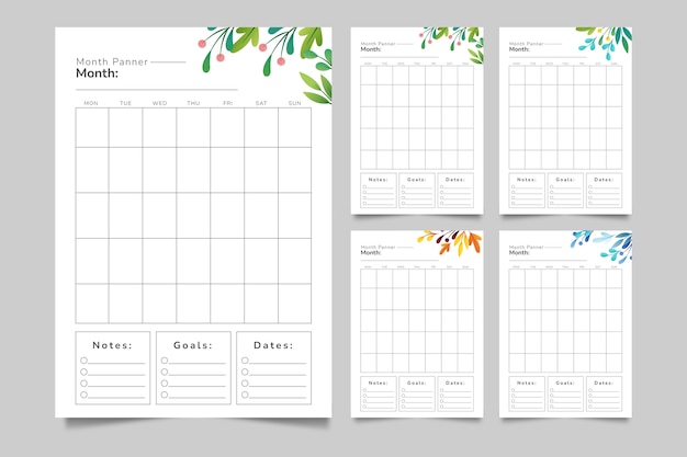 Maandelijkse planner met kleurovergang