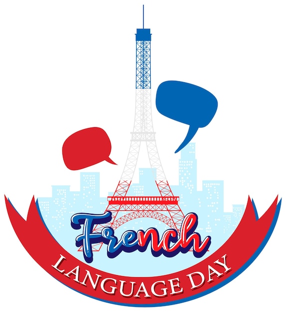 Gratis vector maart dag van de franse taal