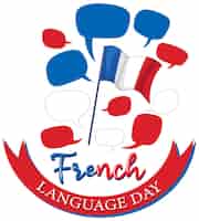 Gratis vector maart dag van de franse taal