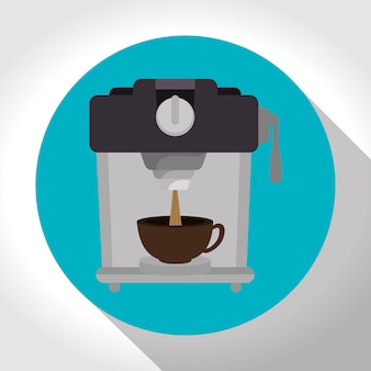 Machine koffie met kop koffie