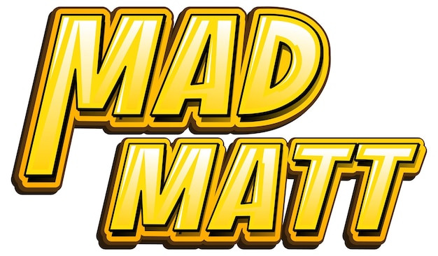 Gratis vector mad matt logo tekstontwerp