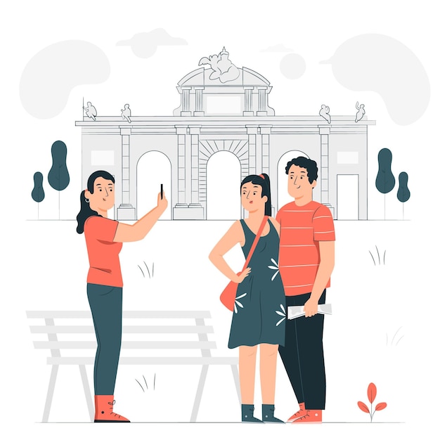 Gratis vector madrid concept illustratie