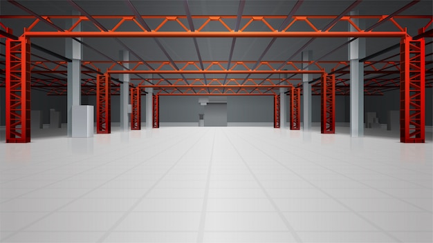 Magazijn interieur realistische achtergrond