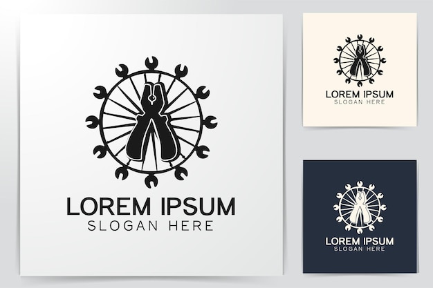Magazijn tool logo ontwerpen inspiratie geïsoleerd op witte achtergrond