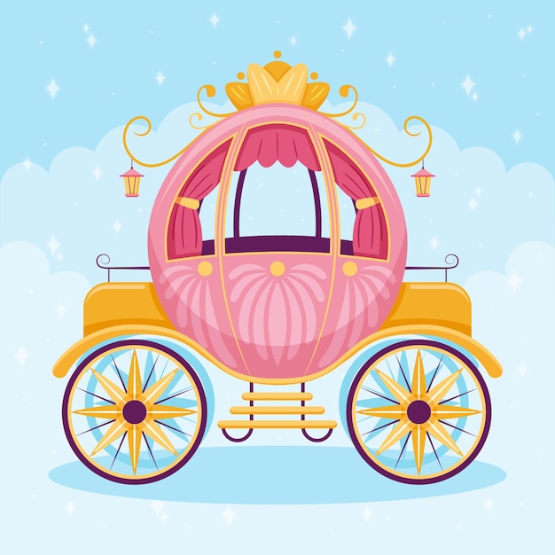 Gratis vector magisch sprookjeswagen