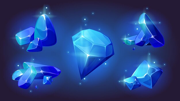 Magische blauwe edelstenen set
