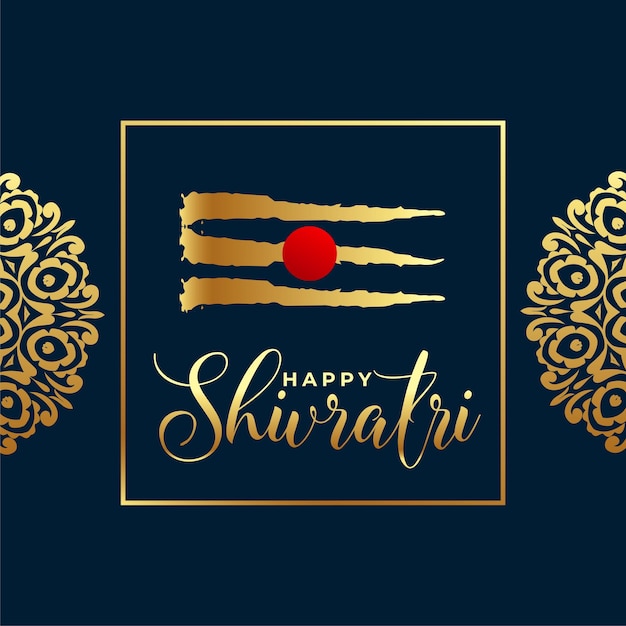 Gratis vector maha shivratri culturele achtergrond met gouden shiv tilak