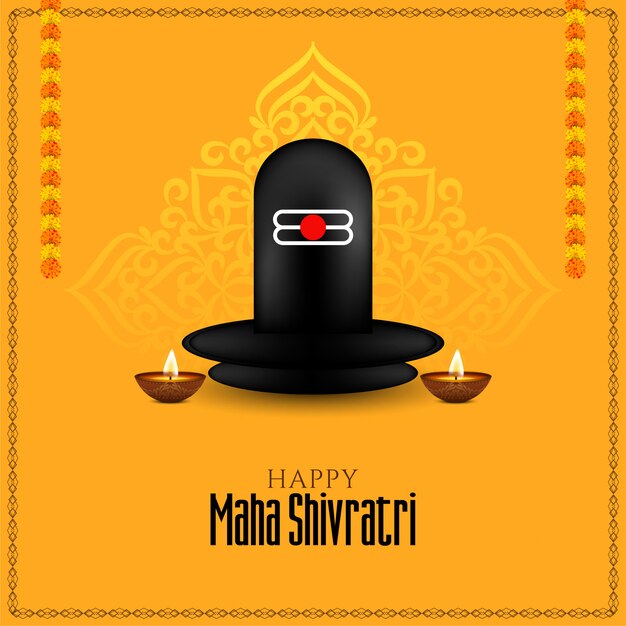 Maha Shivratri festival wenskaart met shiv linga idool ontwerp