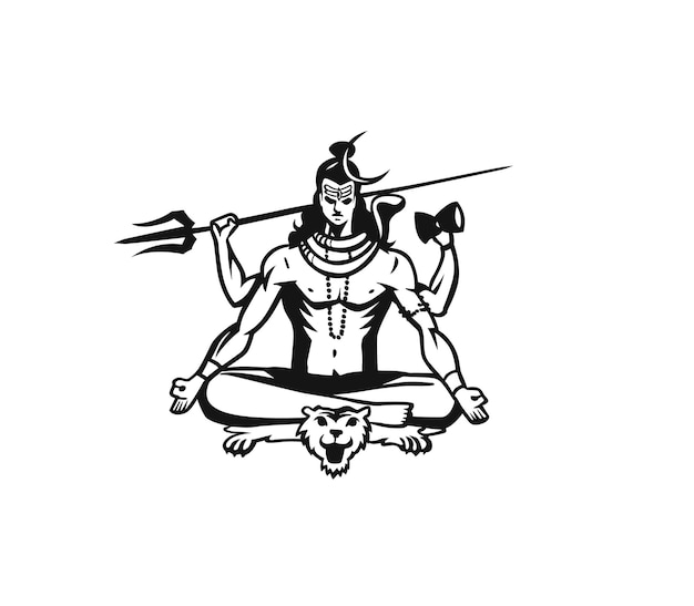 Maha Shivratri - Happy Nag Panchami Lord shiva - Poster, Hand getrokken schets vectorillustratie.