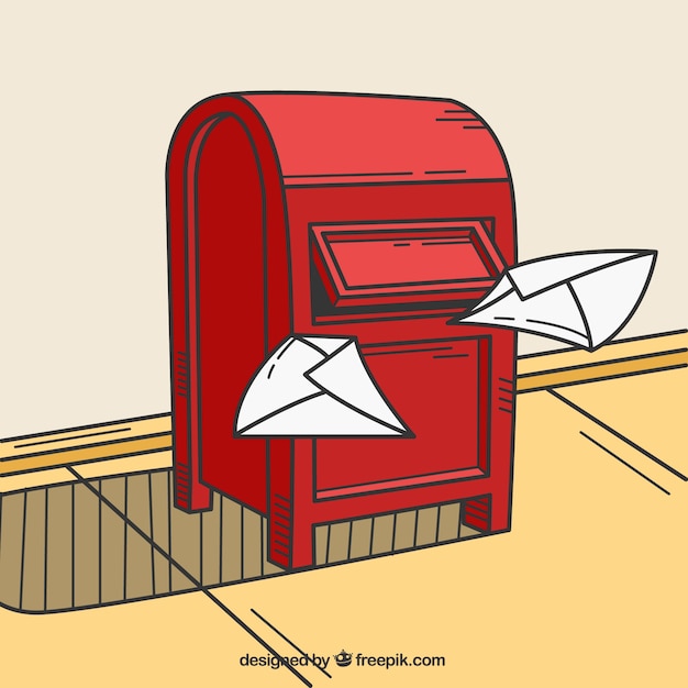 Mailbox achtergrond met brieven