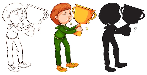 Gratis vector man en trofee