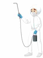 Gratis vector man in beschermend hazmat-pak