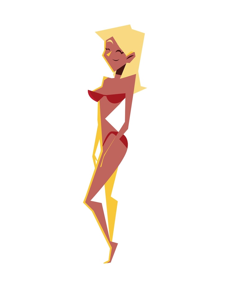 Gratis Vector man in bikini pictogram geïsoleerd