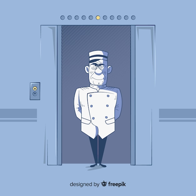 Gratis vector man in de lift