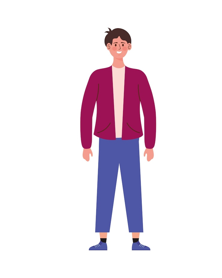 Gratis Vector man karakter staande pictogram