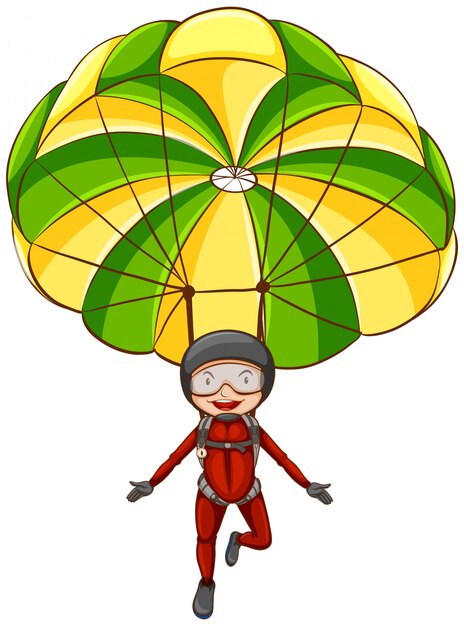 Man met parachute