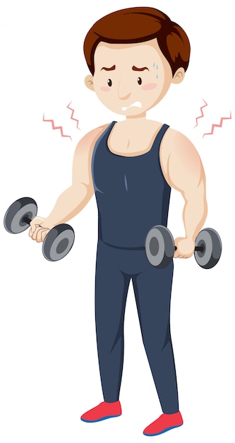 Gratis vector man met spierpijn van training