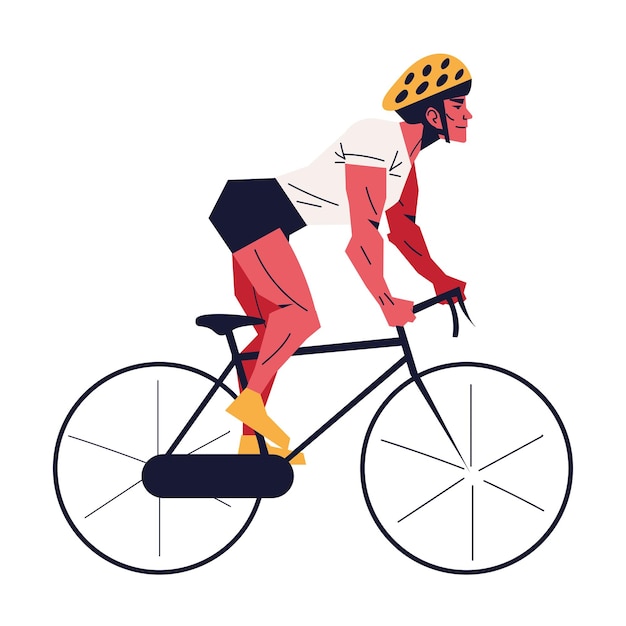 Gratis vector man rijden fiets sport en fysieke activiteit icoon geïsoleerd