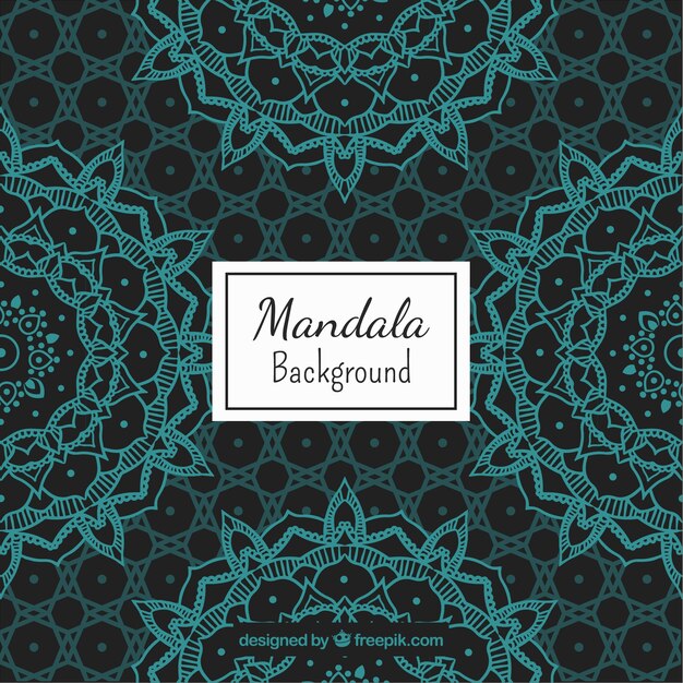 Mandala-achtergrond in blauwe kleur