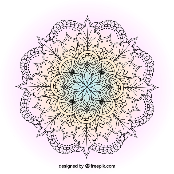 Gratis Vector mandala-achtergrond in zachte kleuren