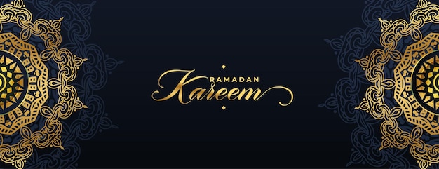 Mandala arabische stijl ramadan kareem bannerontwerp