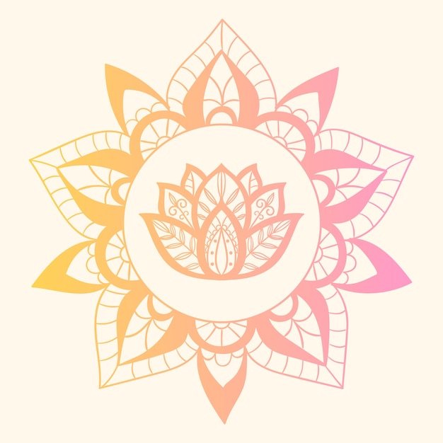 Gratis vector mandala bloemen met kleurovergang