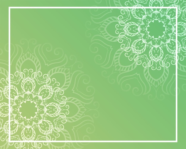 Mandala decoratieve achtergrond met tekstruimte in groene kleur