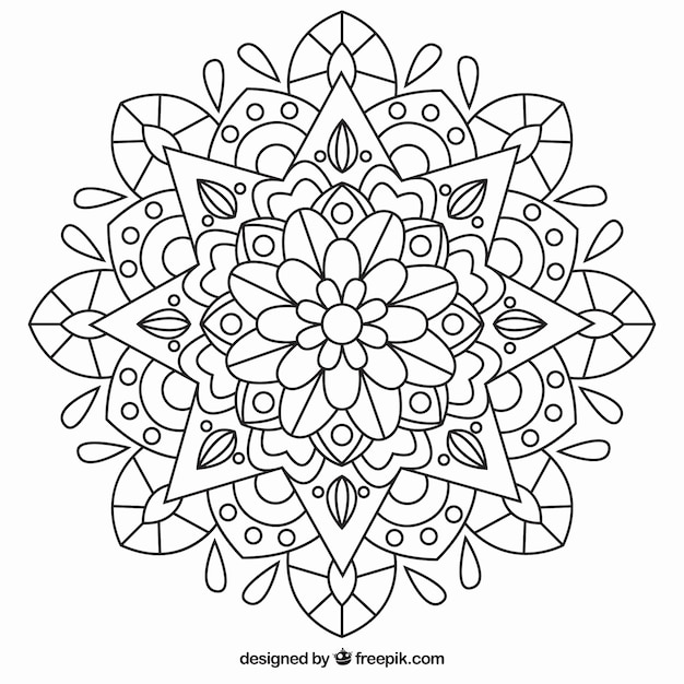 Gratis vector mandala in zwarte kleur