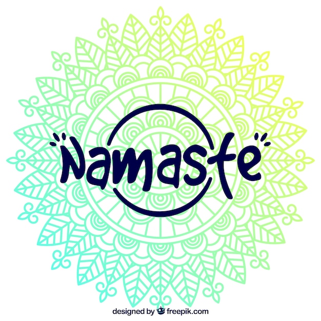 Mandala namaste lettering achtergrond