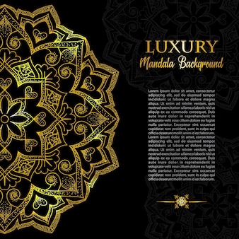 Mandala ontwerp in gouden uitnodigingskaart