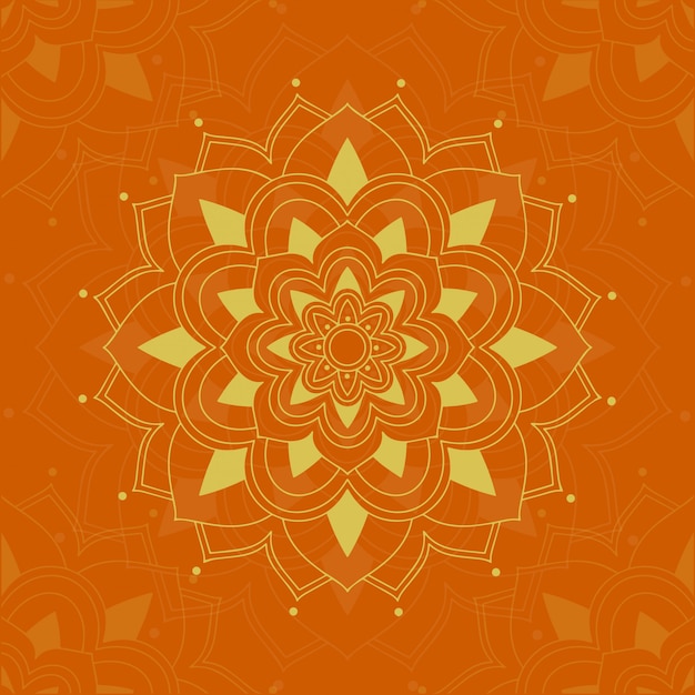 Mandala-ontwerp op oranje kleur