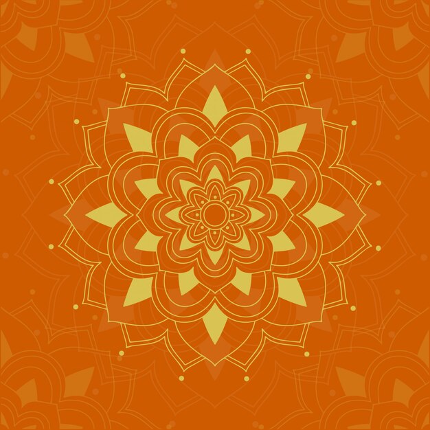 Mandala-ontwerp op oranje kleur