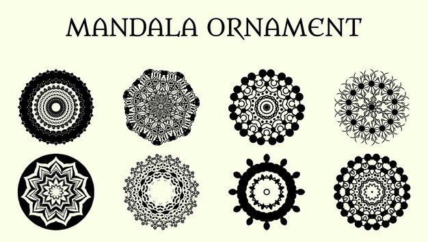 Mandala-patronen instellen op geïsoleerde achtergrond
