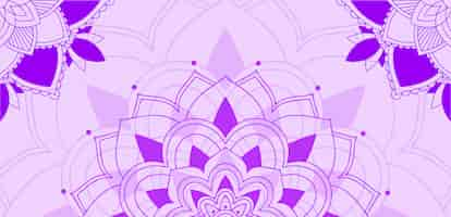 Gratis vector mandala patroon op paarse achtergrond