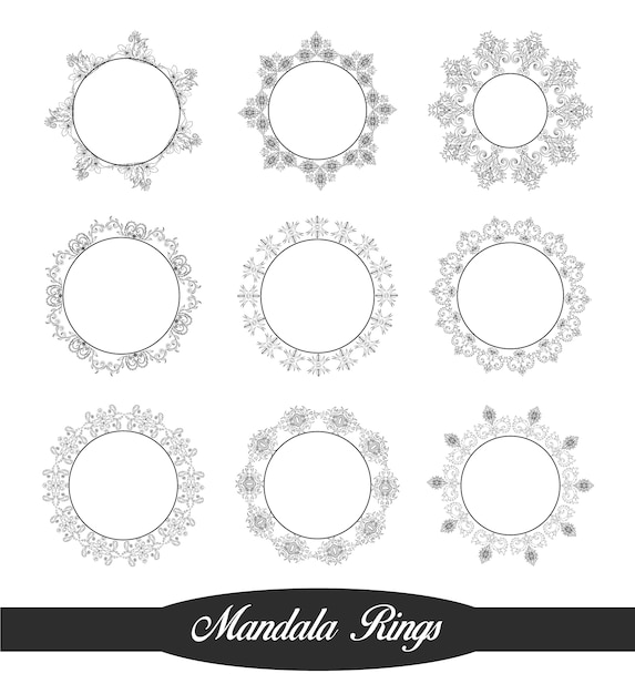 Gratis vector mandala ringen collectie