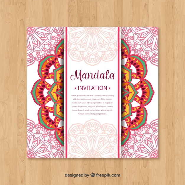 Gratis vector mandala uitnodigingssjabloon