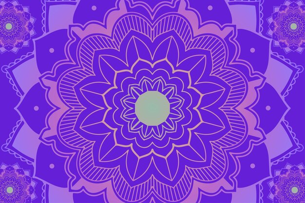 Mandalapatronen op paarse achtergrond